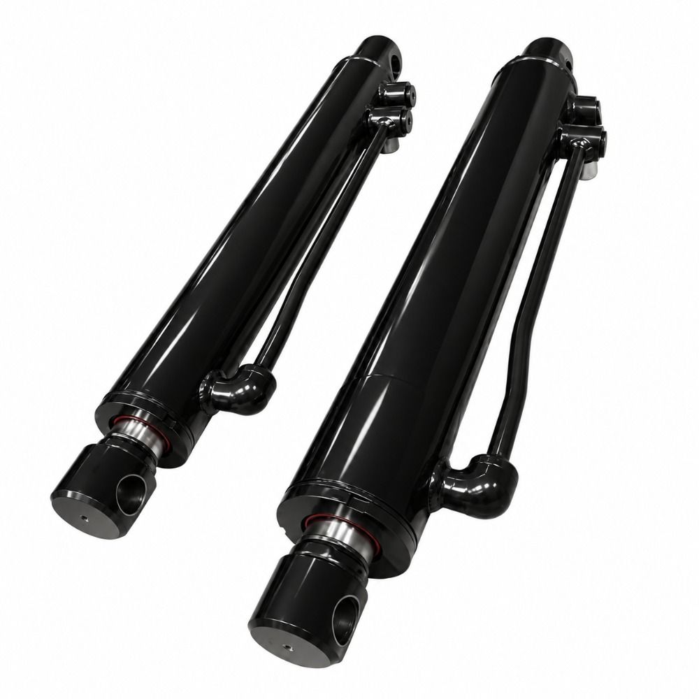 Front End Loader Hydraulic Cylinder, Gloss Black, 2.5" Bore x 1-1/2" Rod, Bucket and Lift Arm Rams