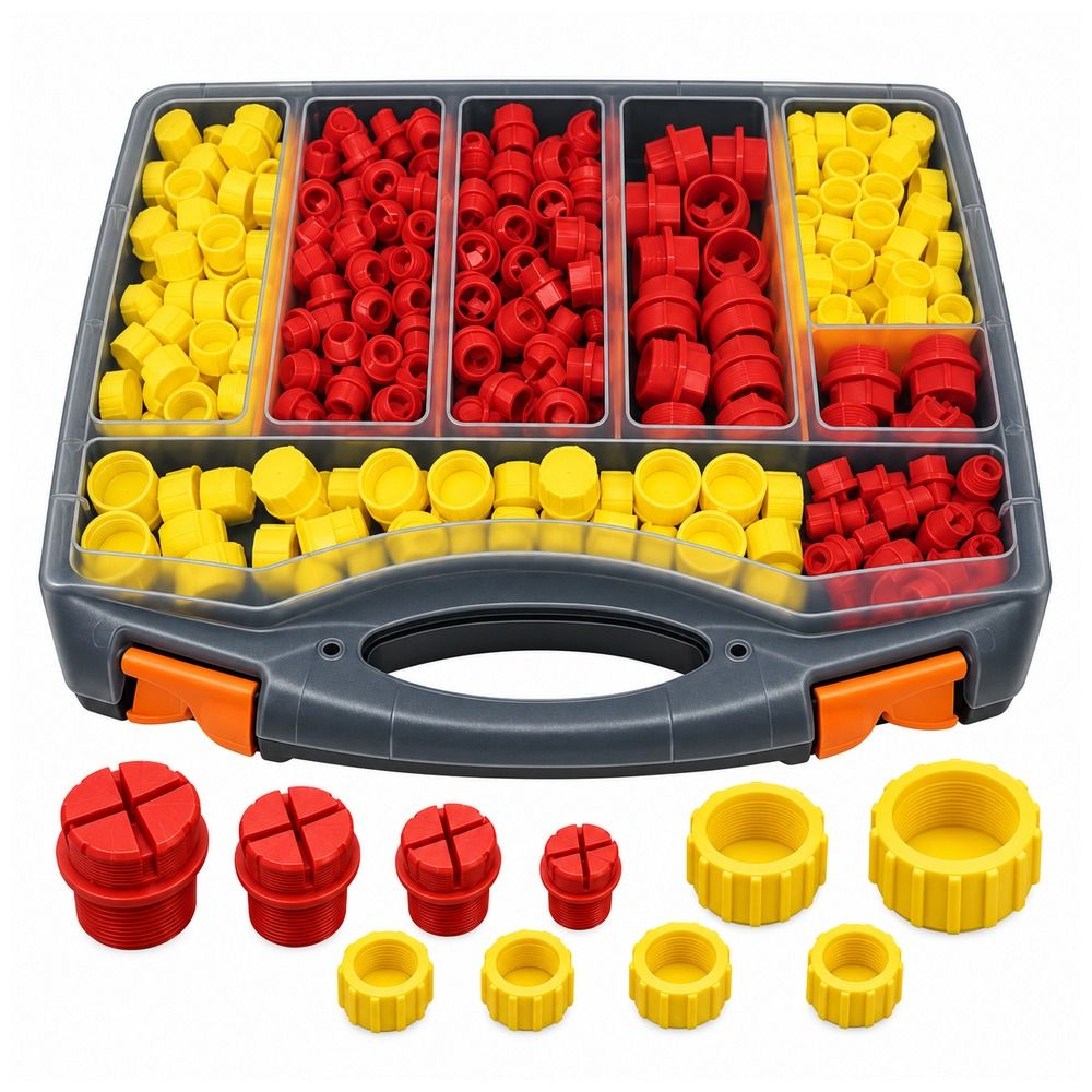 BSP Threaded Cap and Sealing Plug Kit - 18 Sizes, 350+ Pieces in Carry Case