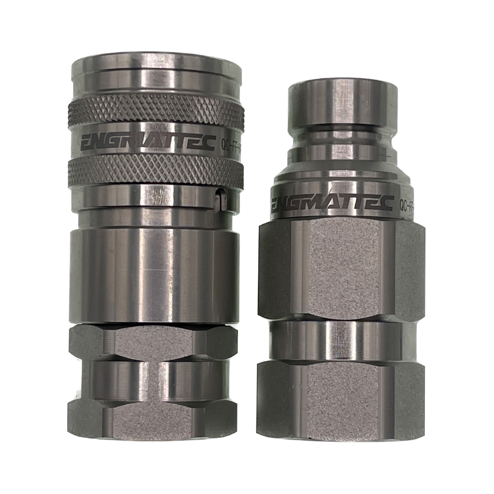 Engmattec 1/2 inch BSPP Flat Face Dry Break Hydraulic Coupler