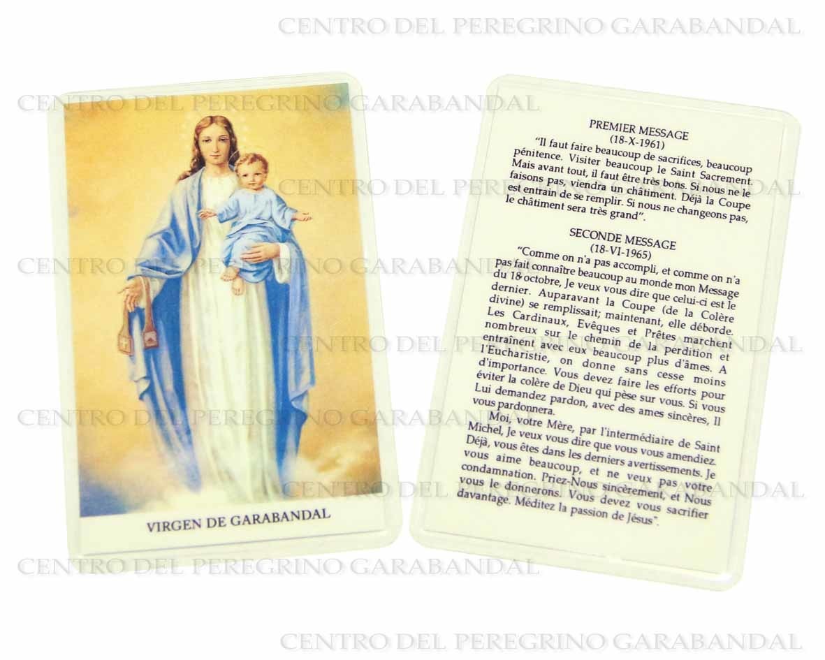 Estampa Virgen Garabandal c/Niño Encapsulada