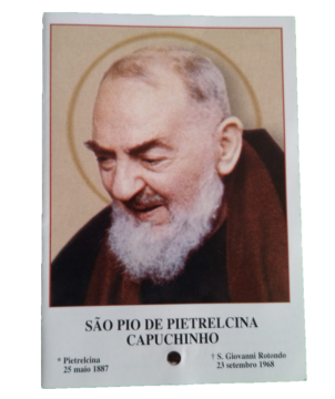Estampa S.Padre Pío (CON RELIQUIA)
