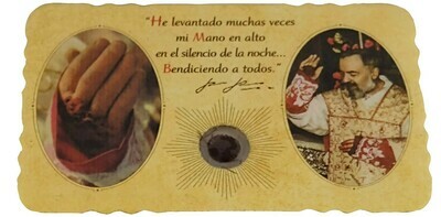 Estampa S.Padre Pío (CON RELIQUIA)