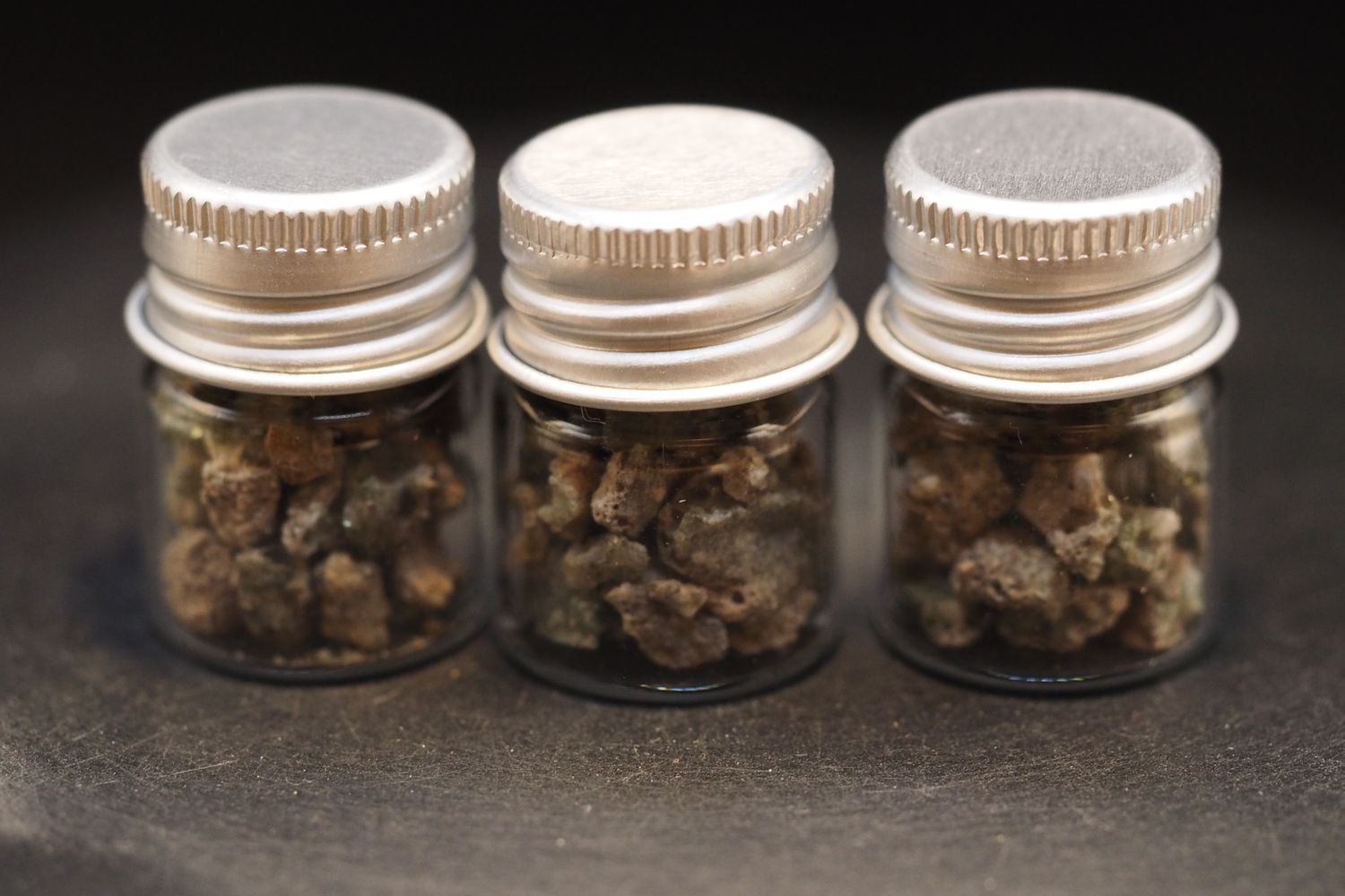 Glass vial with trinitite chips (4-5 grams)