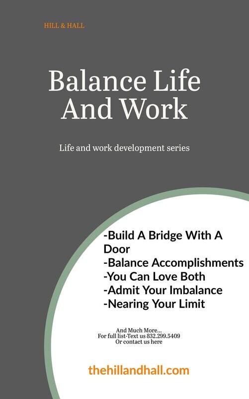 Balance Life and Work- *$25/Session. Click here for cost details.
