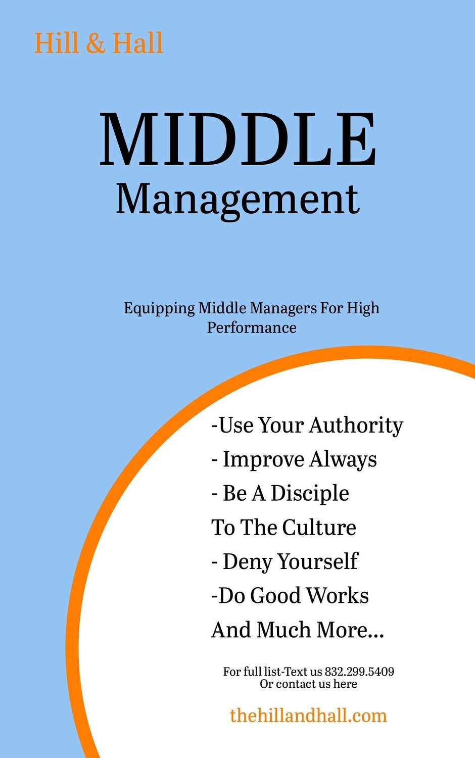 Middle Management- *$45/Session. Click here for cost details.