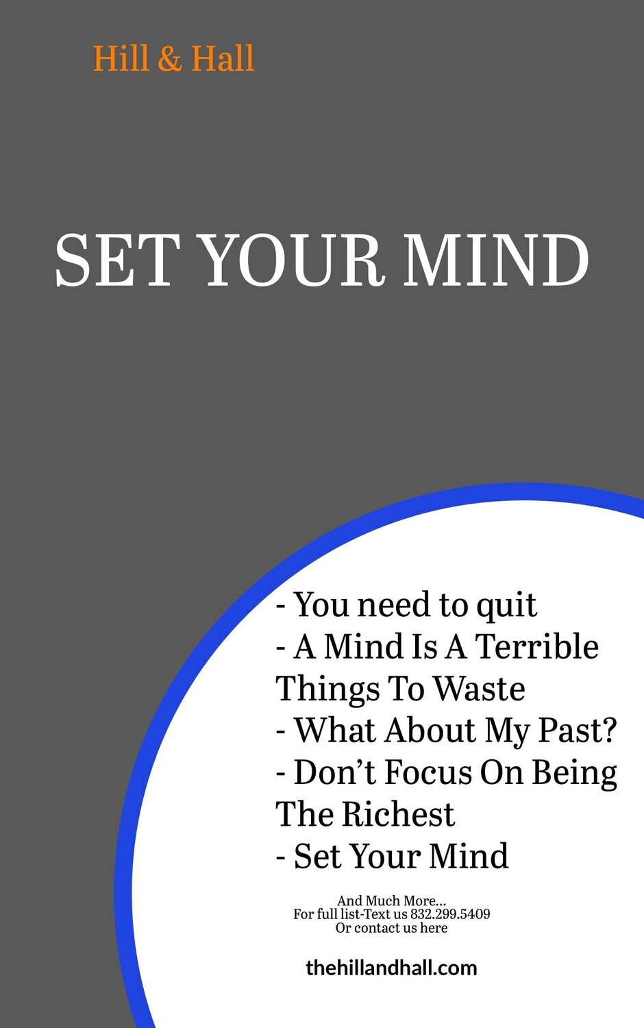 Set Your Mind- *$25/Session. Click here for cost details.