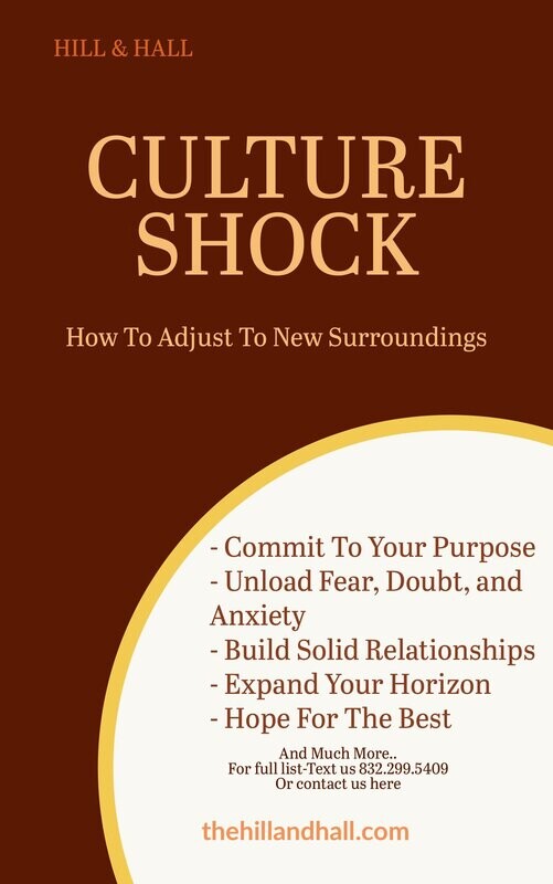 Culture Shock- *$25/Session. Click here for cost details.