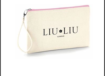 Pochette con zip 100% cotone Canvas Pochette con zip 100% cotone Canvas
