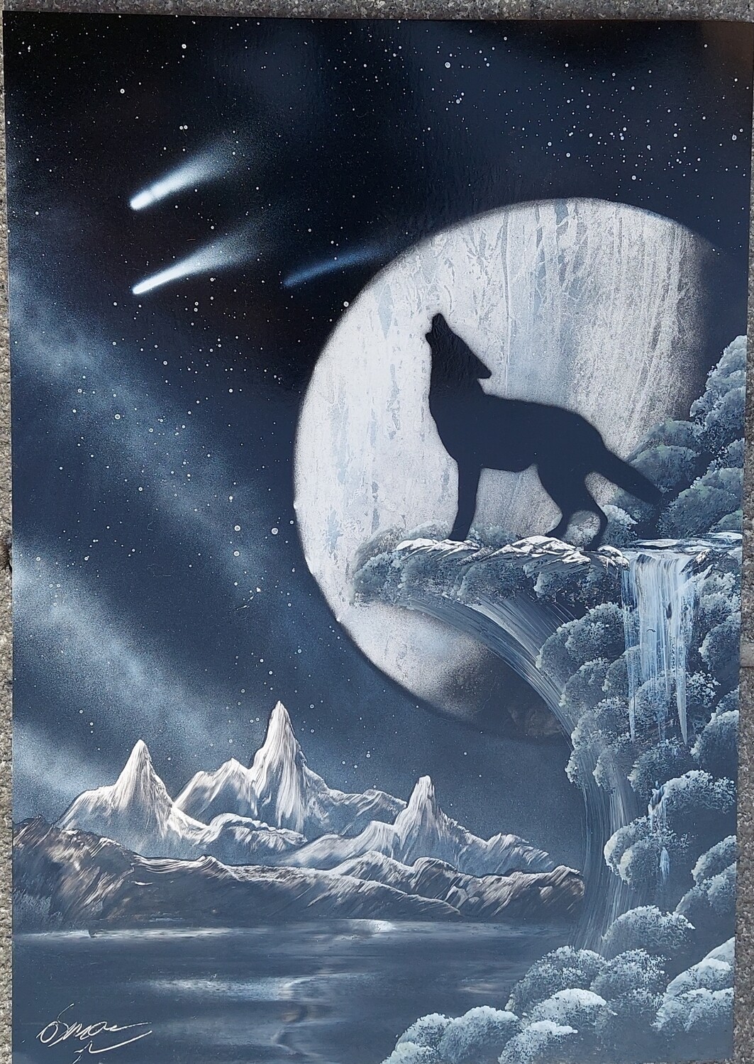 Wolf on the moon