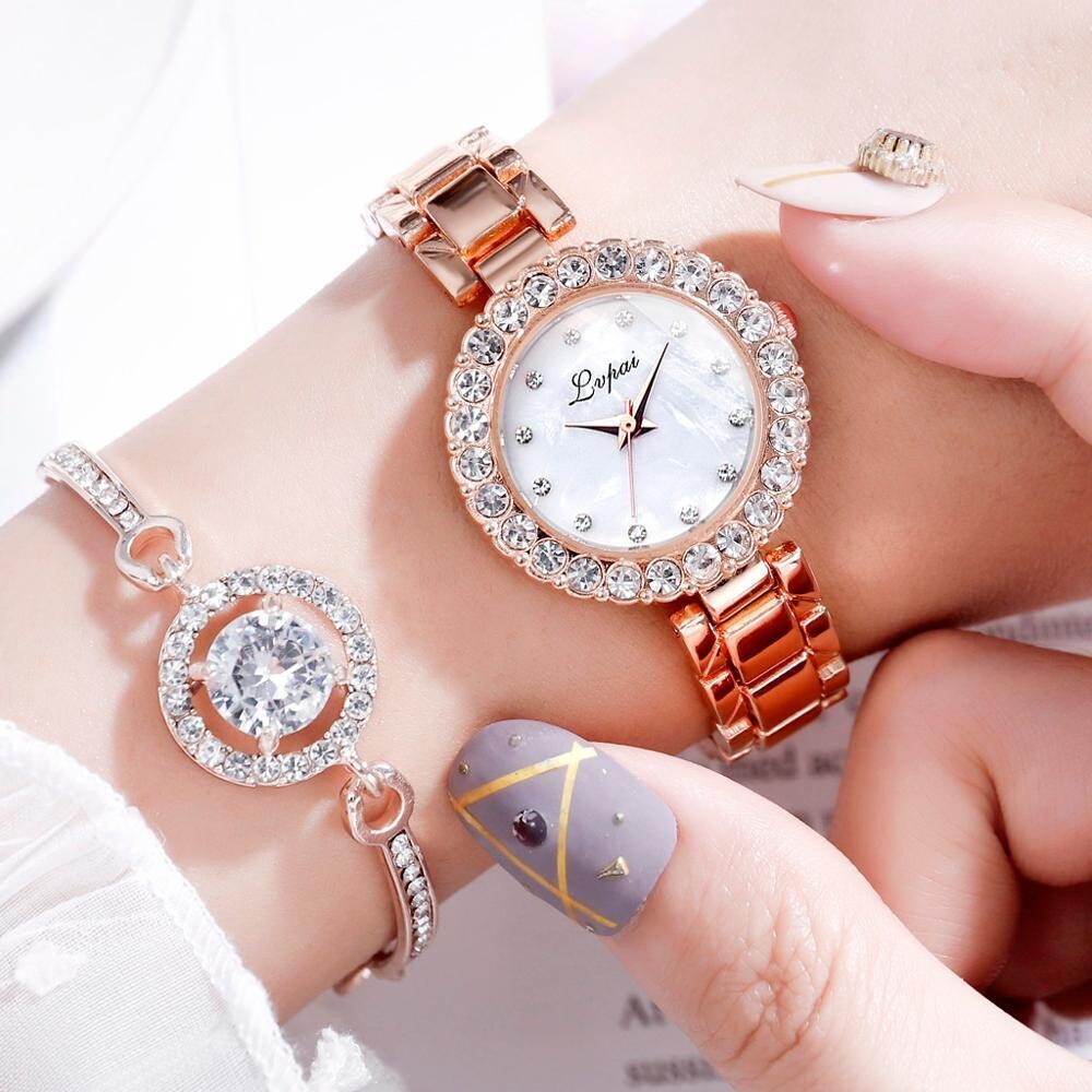 Luxury Women Watches Set Geometric Quartz Wrist Watch Zegarek Damski