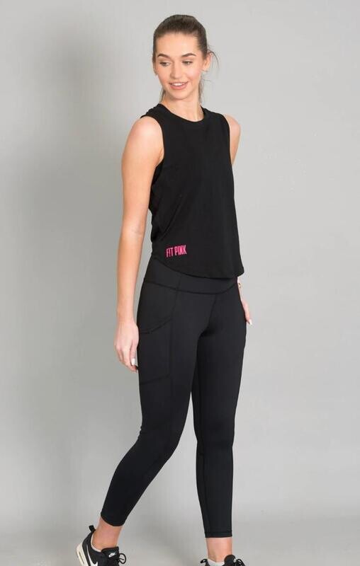 Knot Back Cotton Vest Black