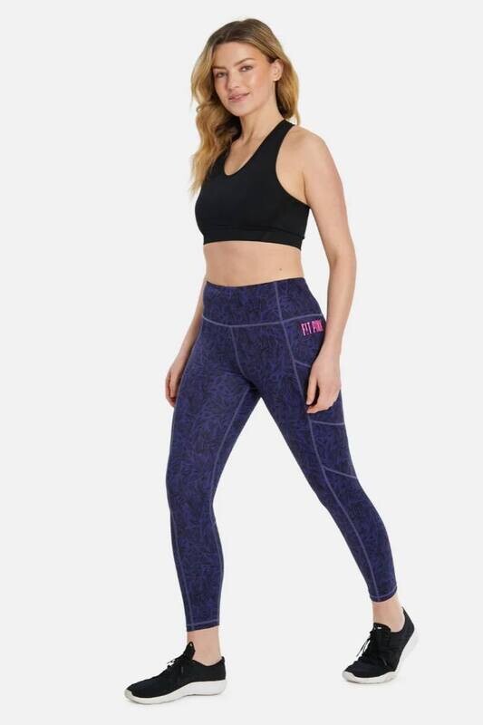 Elevate Leggings - Abstract Purple Leaf