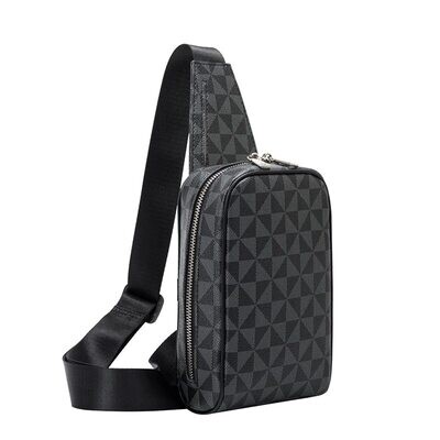 Fashion Plaid Leather Sling Men Chest Bag Small CrossBody Belt Bags Man Zipper Cross Body Messenger Shoulder Bags For Male| |