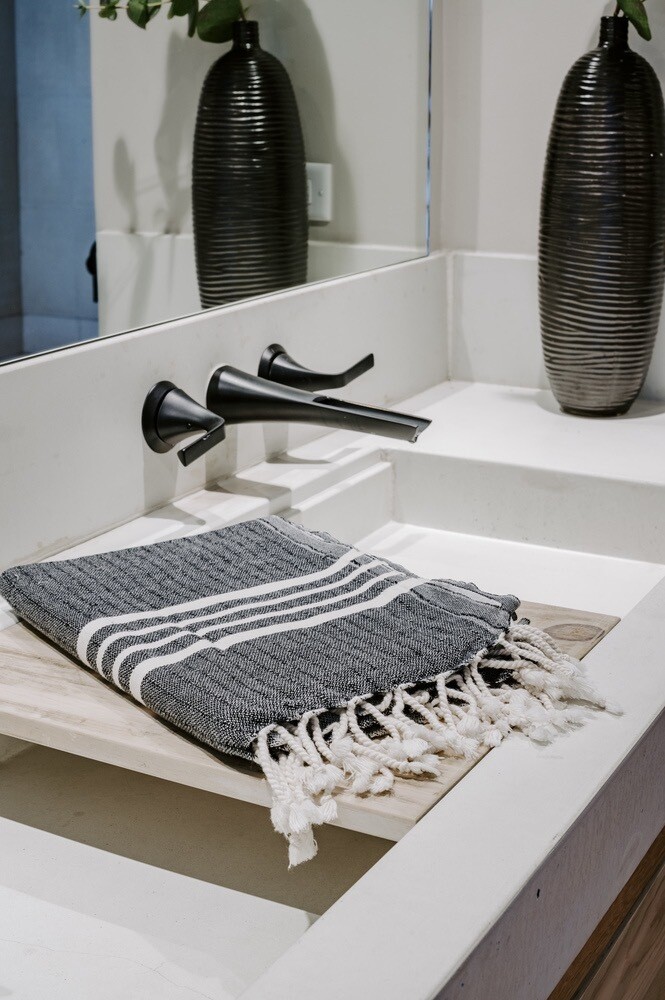 Mandalina Luxe Natural Stripe Bath Sheet/Towel (Organic Cotton)