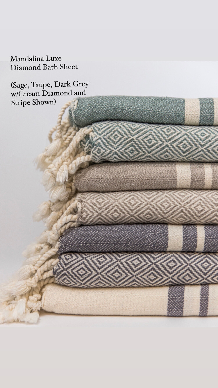 Mandalina Luxe Organic Diamond Bath Sheet/Towel