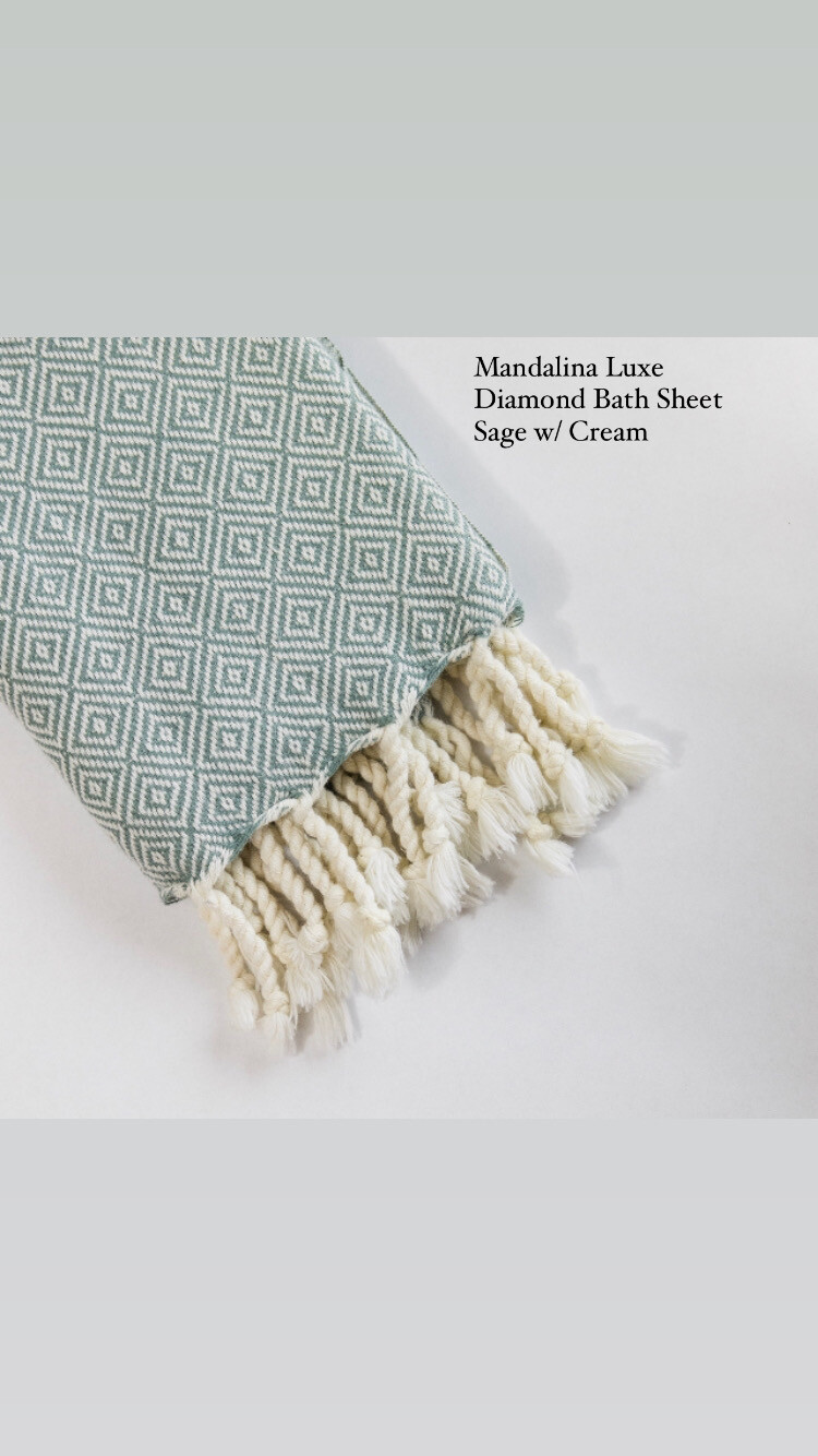 Mandalina Luxe Organic Diamond Bath Sheet/Towel
