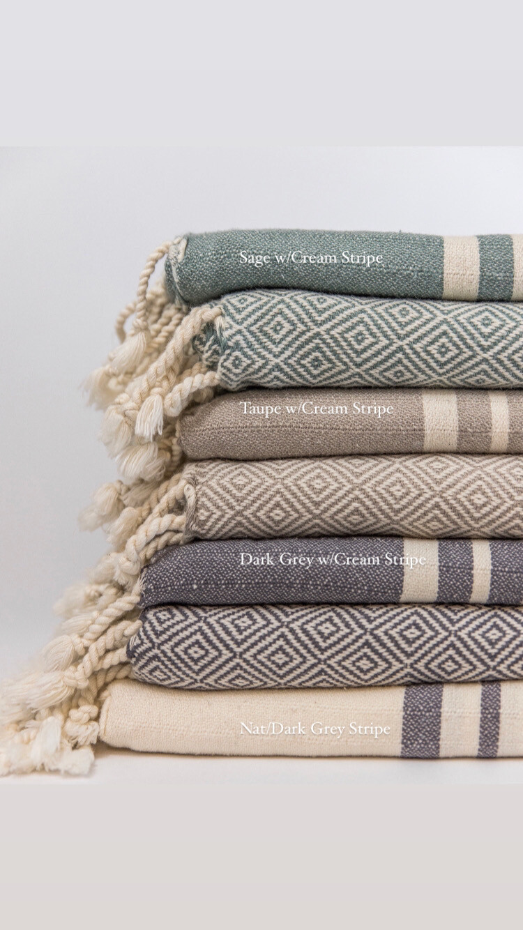 Mandalina Luxe Natural Stripe Bath Sheet/Towel (Organic Cotton)