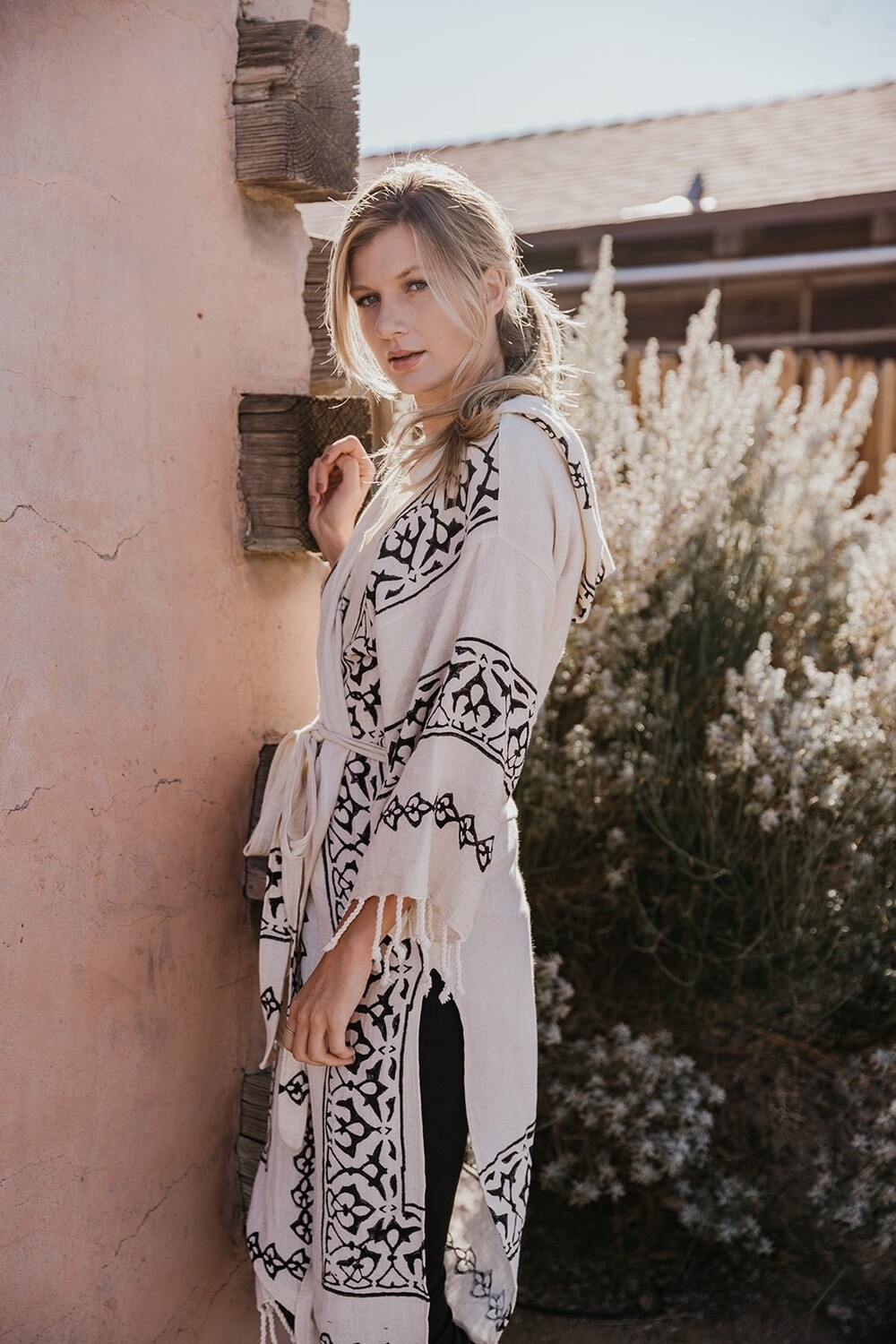 The Bohemian - Hand Stamped Robe w/ Hood