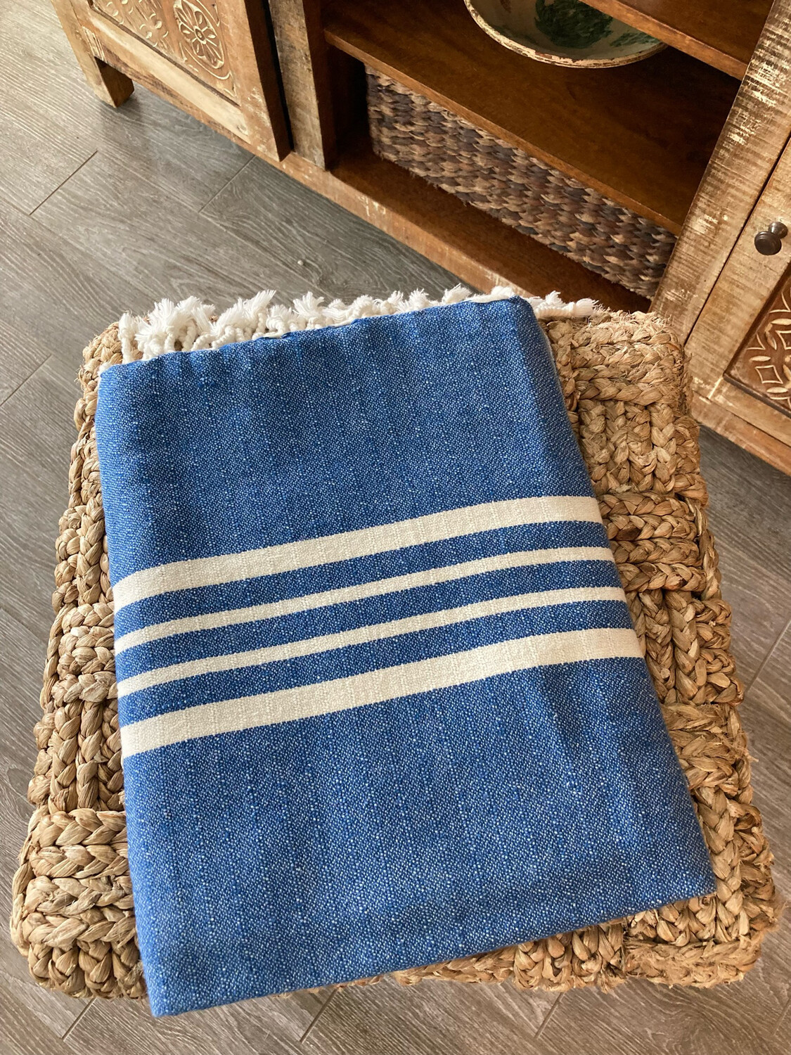 Mandalina Luxe Natural Stripe Bath Sheet/Towel (Organic Cotton)