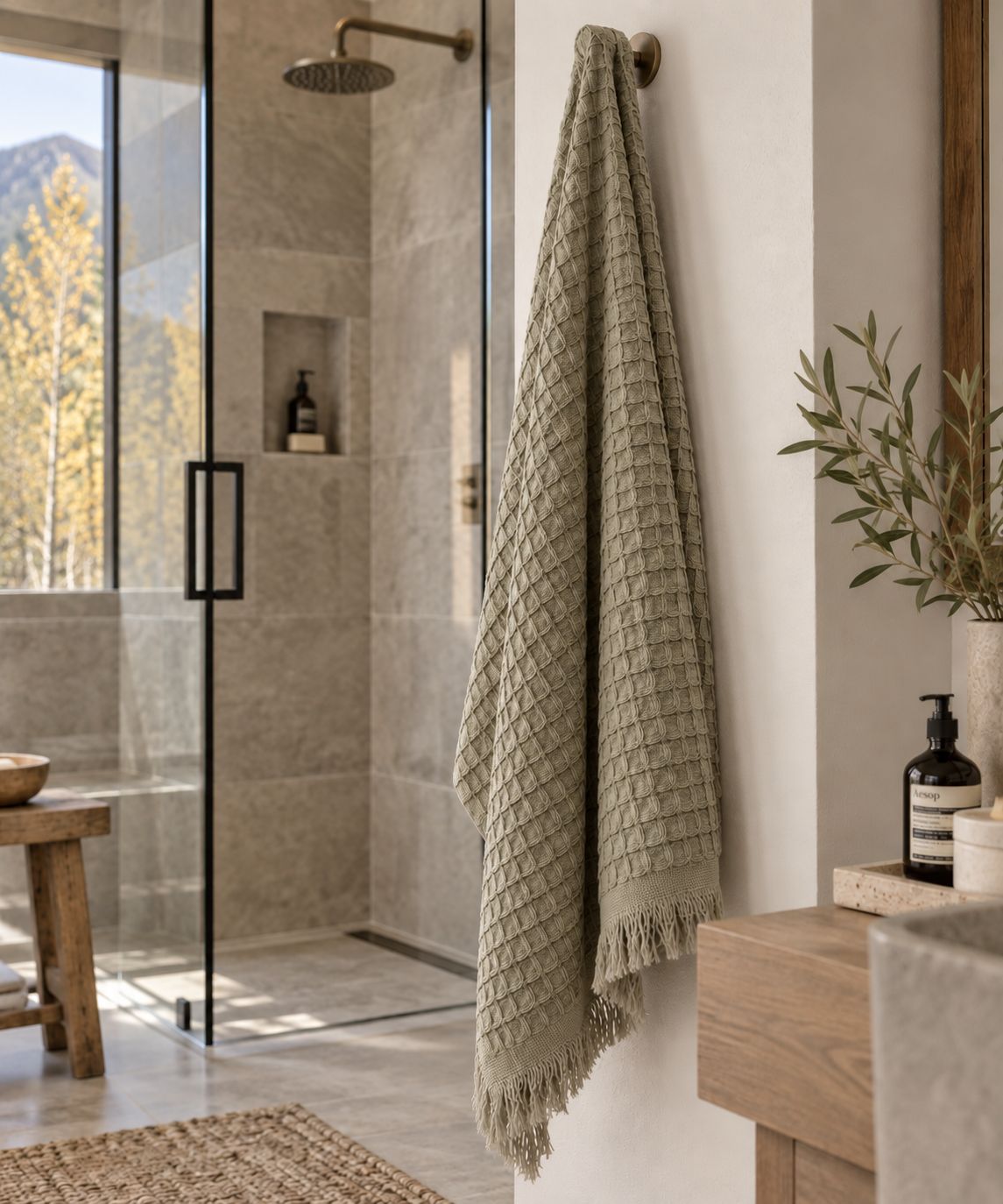 Mandalina Waffle Bath Towel