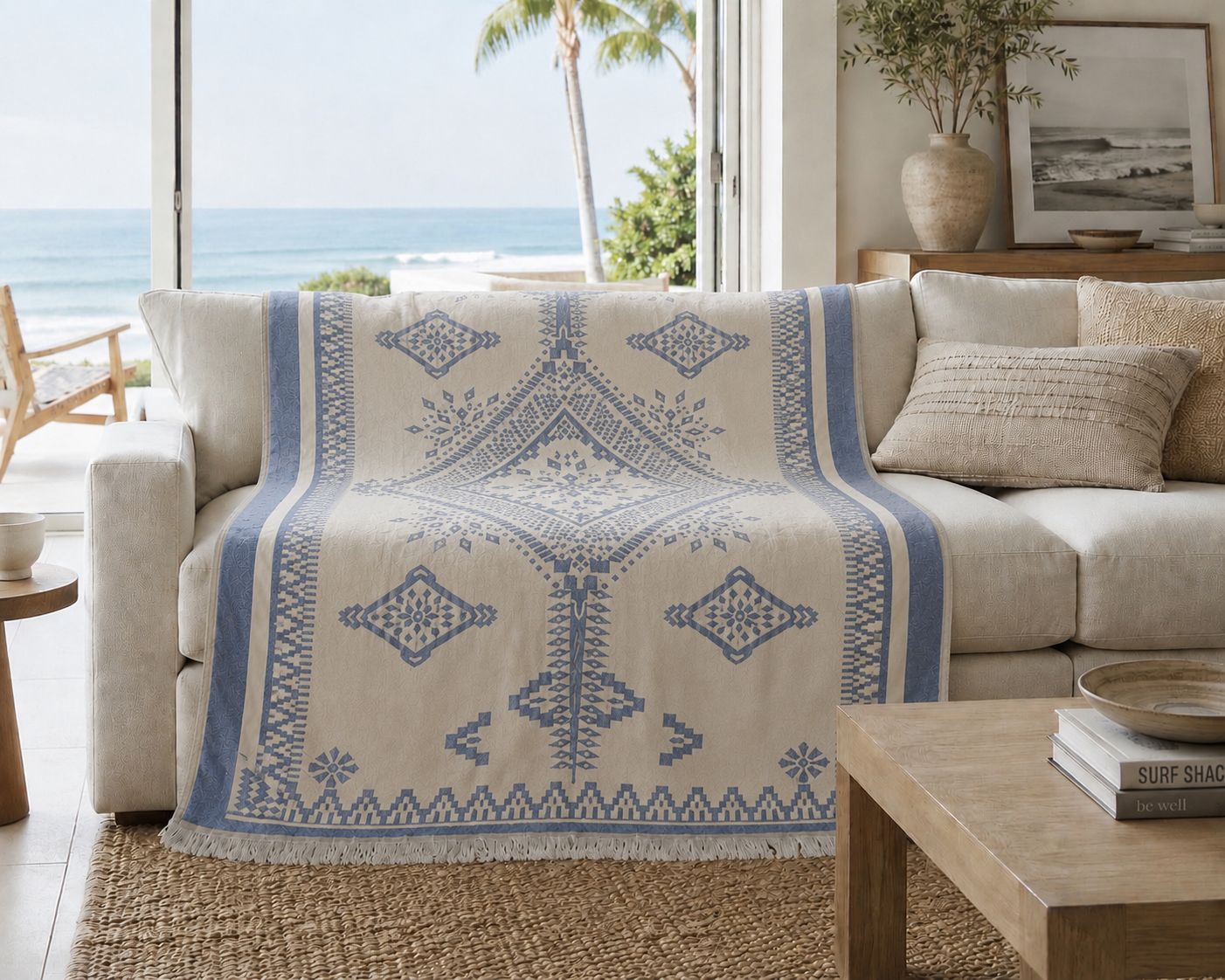 Santorini Sky Turkish Cotton Throw