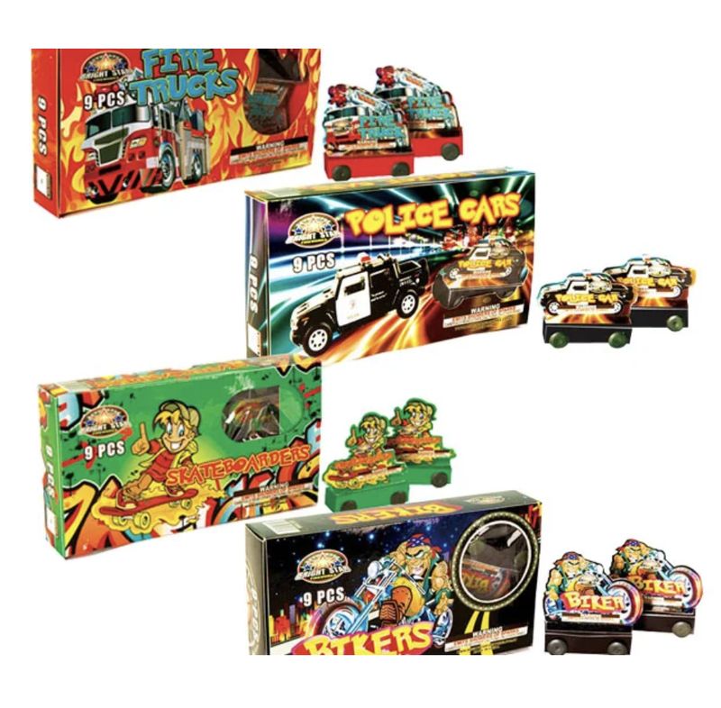 Police Cars/ Fire Trucks/ Bikers/ Skateboards