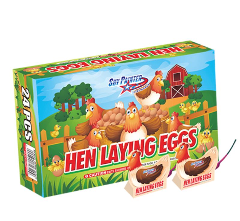 Hen Laying Eggs
