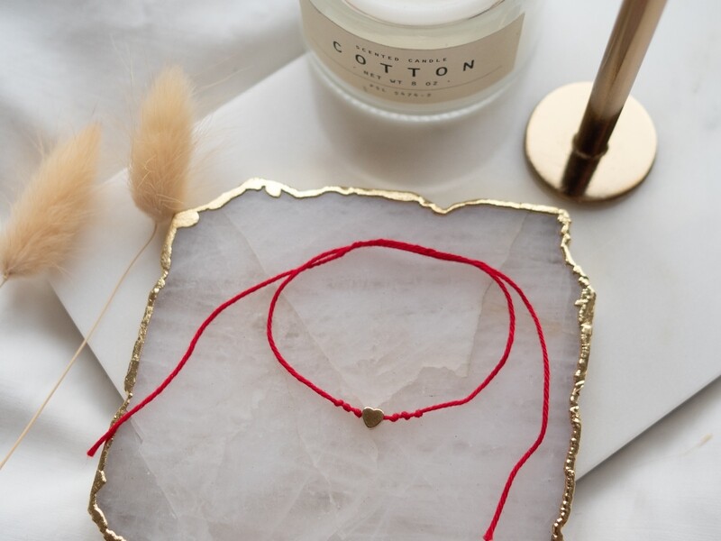 Red String with a Miniature Heart