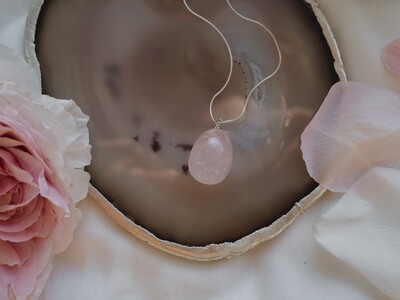 Rose Quartz Pendant on a Silver Chain