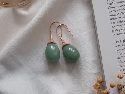Aventurine Egg Earrings
