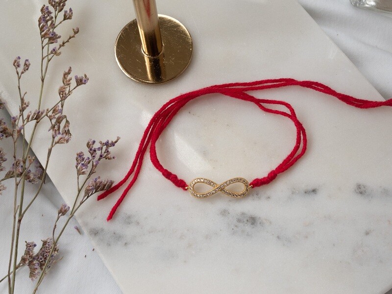 Red String with Gold-plated Infinity