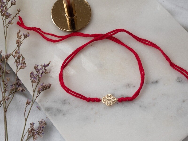 Red String with Gold-plated Element