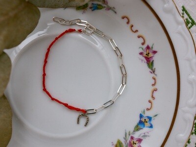 Silver bracelet with a horseshoe charm