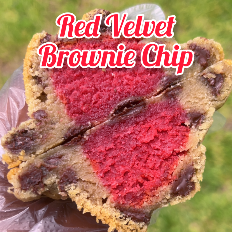 Red Velvet Brownie Stuffed Chocolate Chip