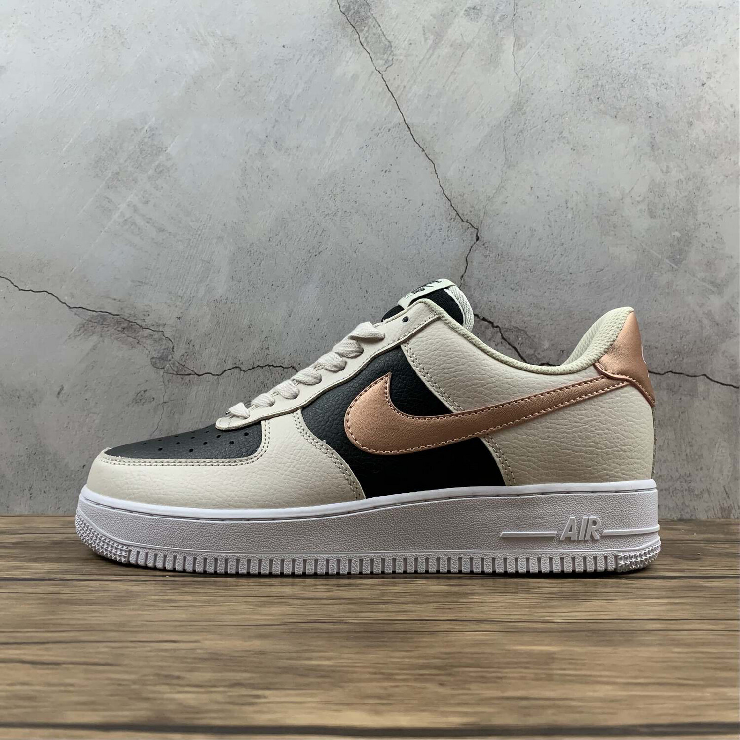 Nike Air Force Black/Rose Gold/Beige