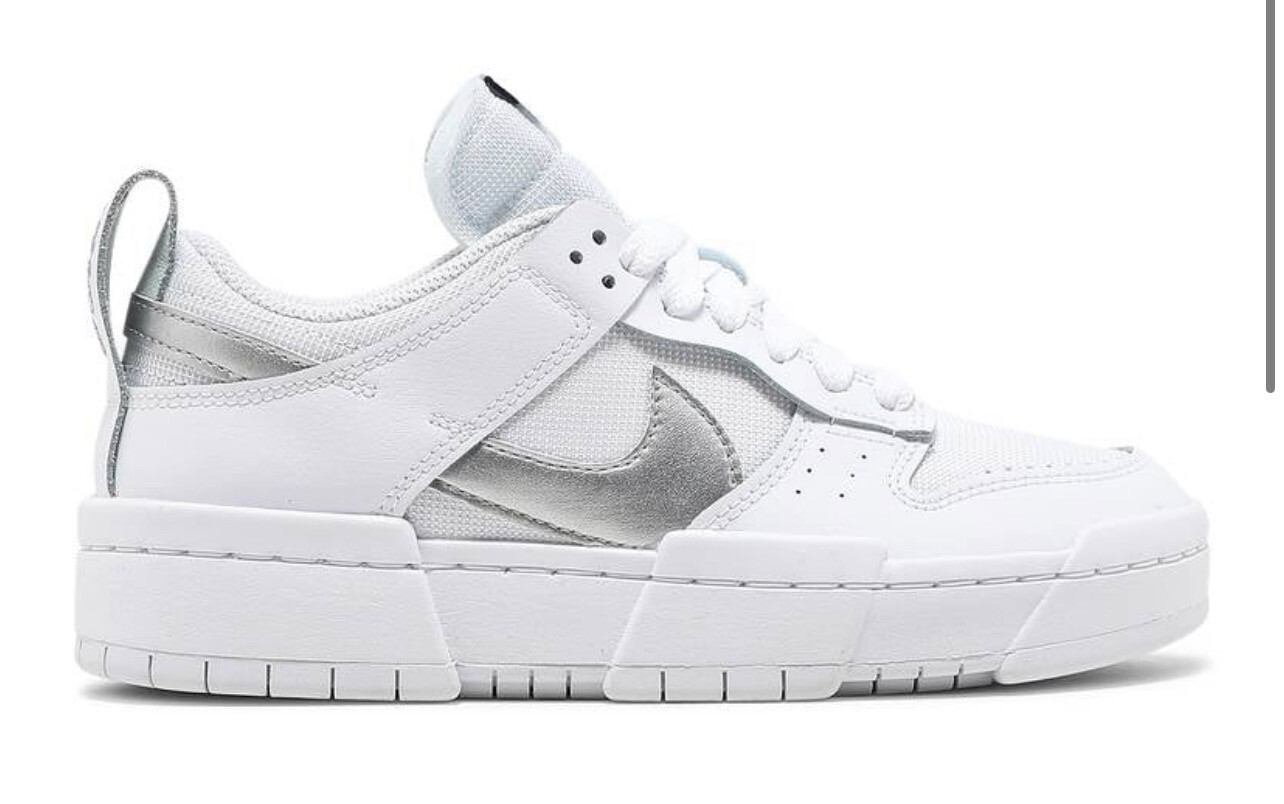 Dunk Disrupt Low “White Metalic Silver”