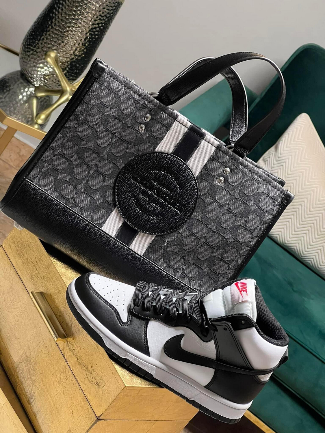 High Dunks &amp; Coach Bag Black Combo