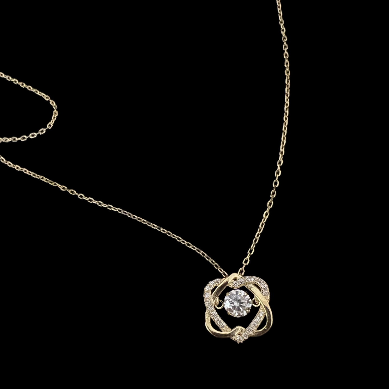 Two Hearts Moissanites Necklace Set
