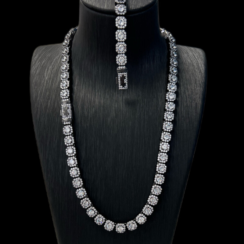 Round Tennis Chain 8mm Black