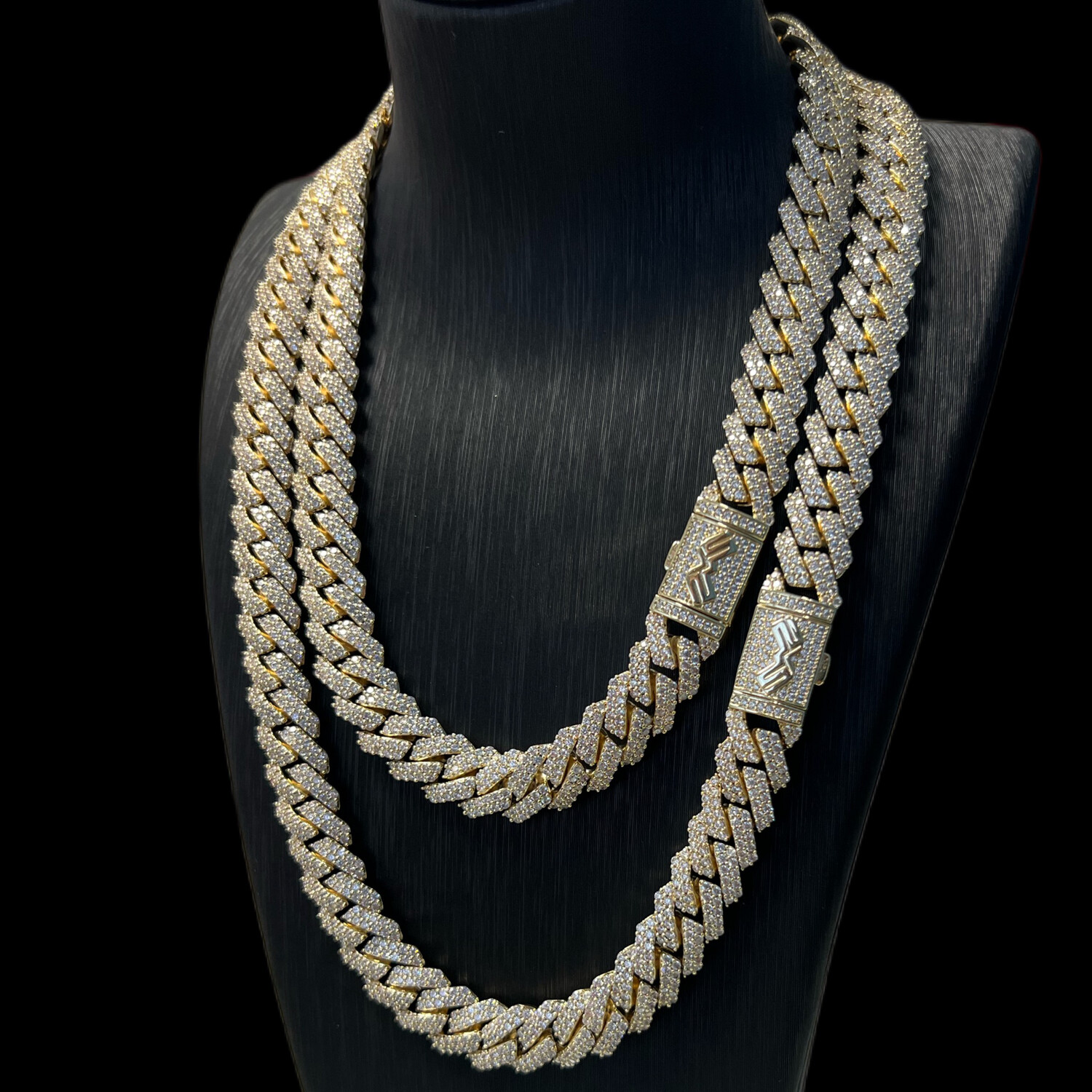 12mm Prong Cuban Chain Steel 14k plated
