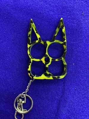 Self-Defense metal cat camo keychain