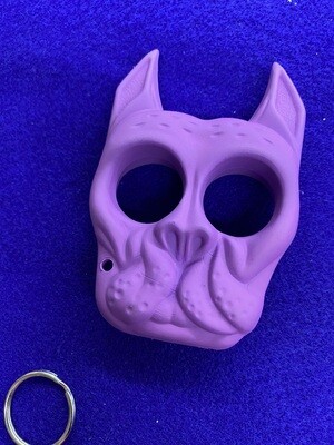 Self-Defense purple bulldog keychain