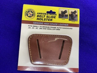 Belt Slide Holster for Handgun in brown leather