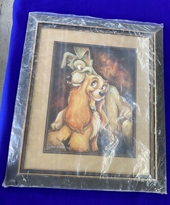 Disney's Lady and the Tramp framed artwork