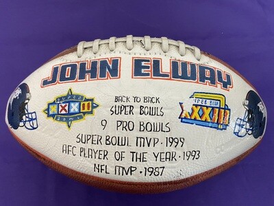 Autographed John Elway Super Bowl Football