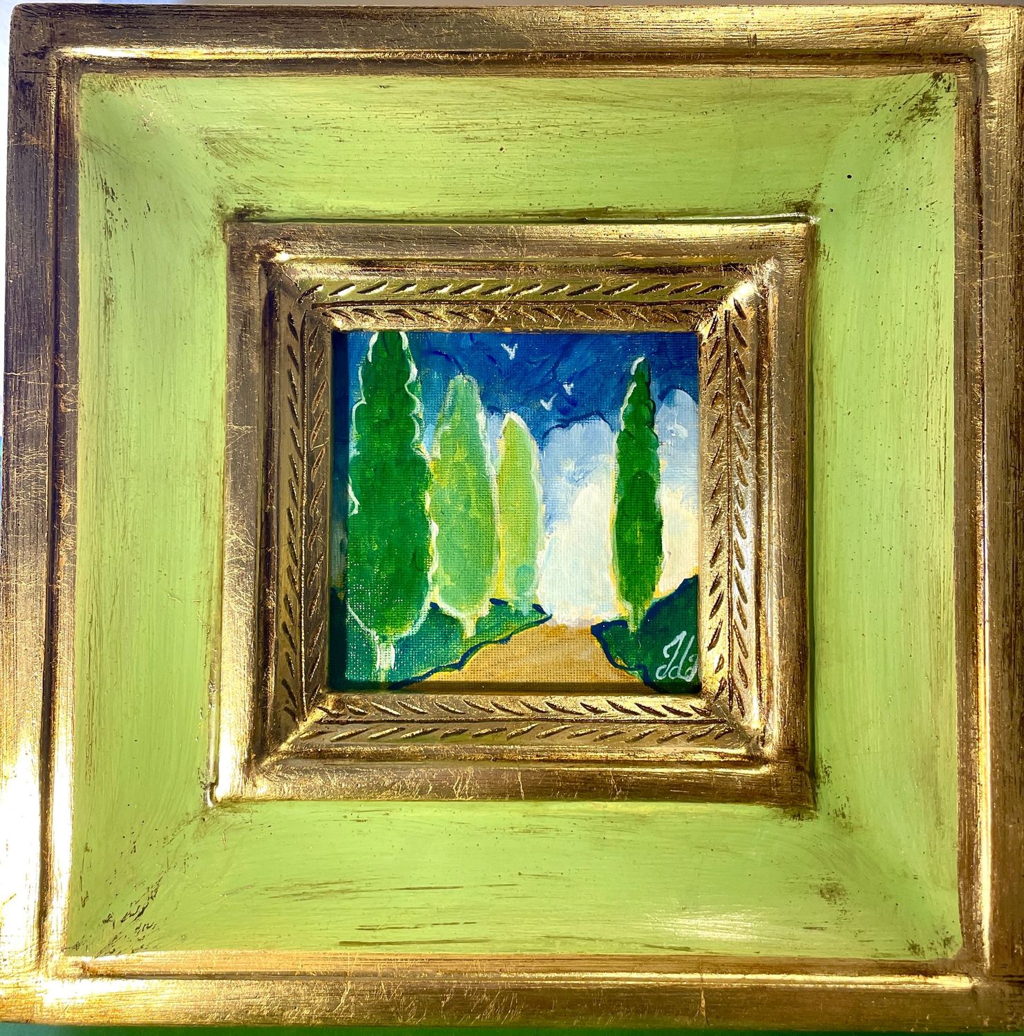 Mini toile dans un cadre vert Mini toile dans un cadre vert