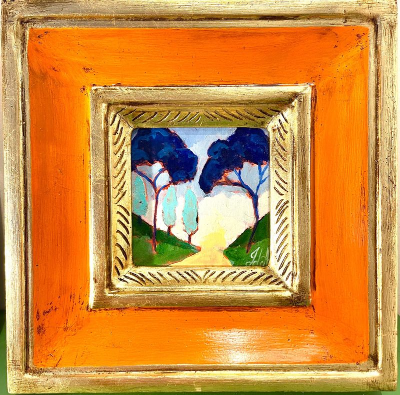 Mini toile encadrée, cadre italien orange