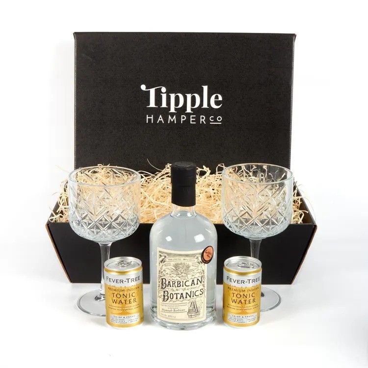 Barbican Botanics Gin, Tonic and Vintage Gin Glasses Gift Set Hamper