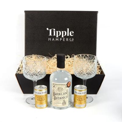 Barbican Botanics Gin, Tonic and Vintage Gin Glasses Gift Set Hamper