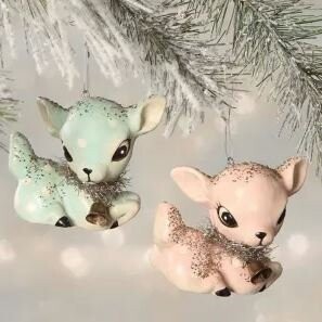 Ornement faon pastel, Bethany Lowe Ornement faon pastel, Bethany Lowe